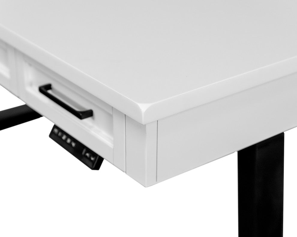 Modern Electric Sit Stand Desk Height Adjustable Table White