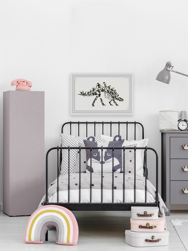 "Stegosaurus Skeleton" Framed Painting Print, 18"x12"