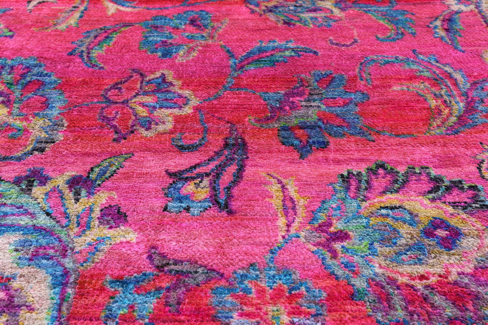 7' 9" X 9' 10" Persian Handmade Silk Rug Q6802