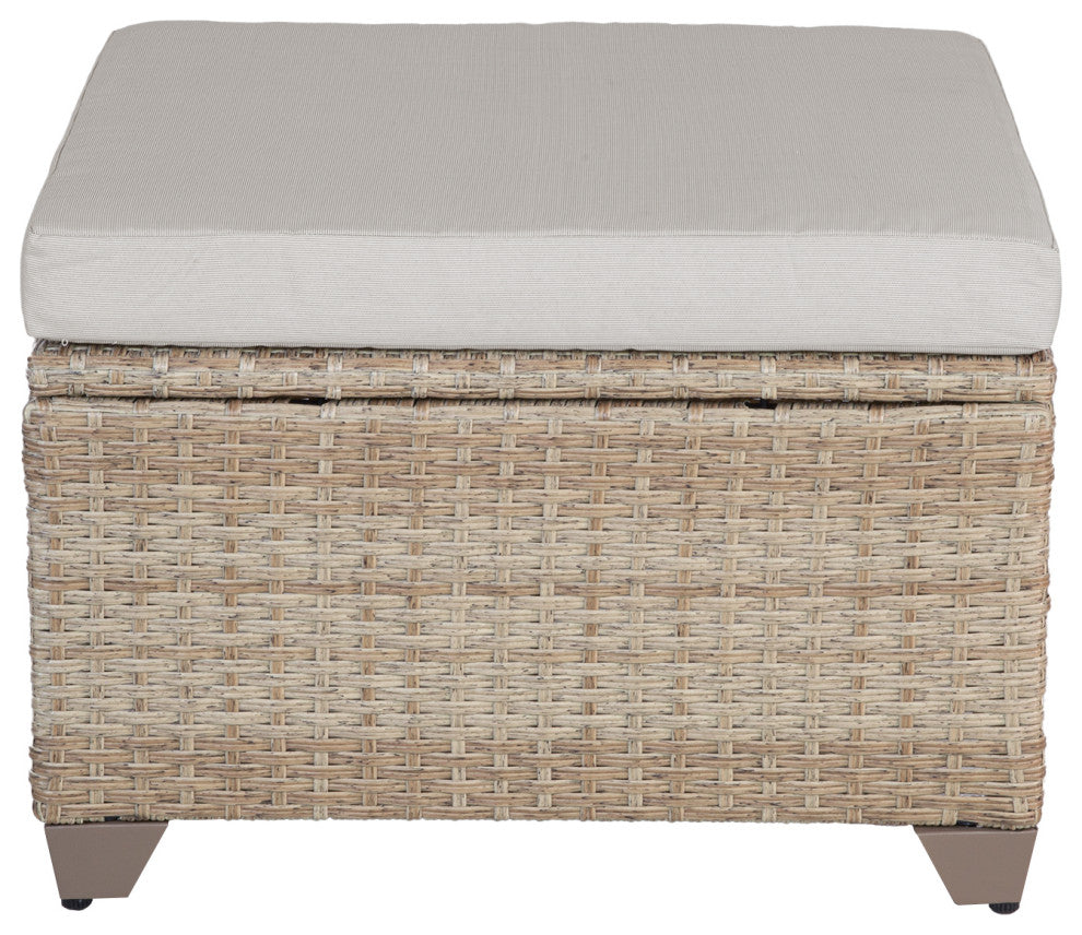 Maui 7-Piece Outdoor Conversation Set, Two Ottomans, Coffee Table, Hazel