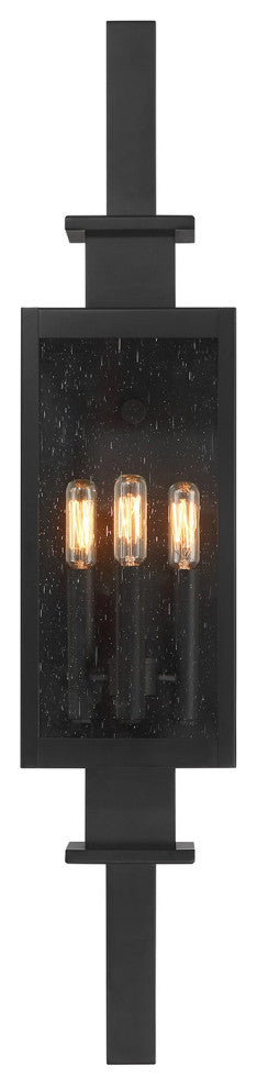 Ascott 3-Light Outdoor Wall Lantern, Matte Black