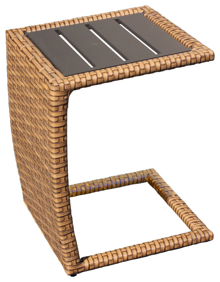 Laguna Chaise Set of 2 Outdoor Wicker Patio Furniture With Side Table
