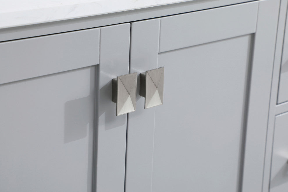 Iris 48" Single Bathroom Vanity, Gray With Backsplash