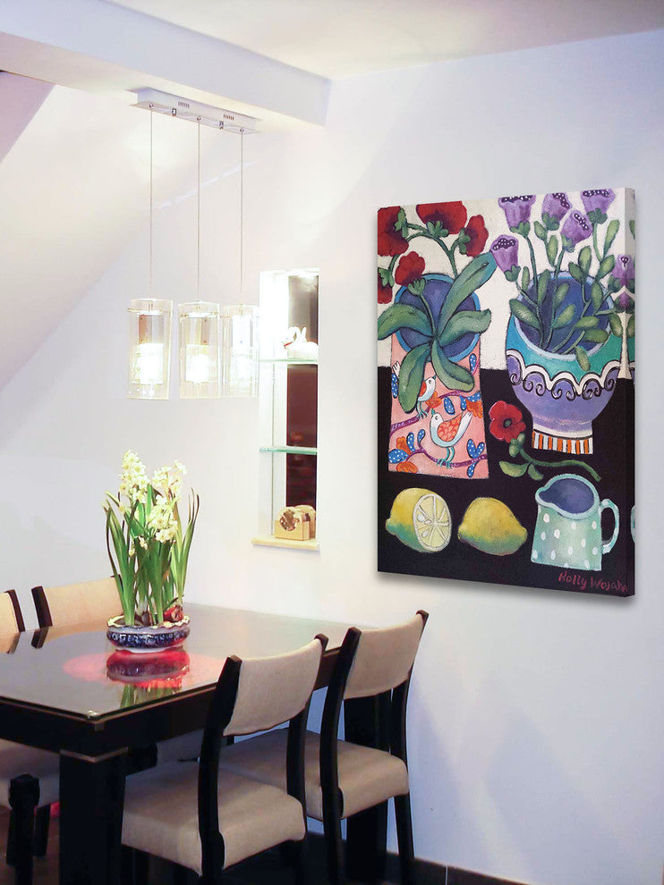 "Happy Still Life With Lemon" Painting Print on Wrapped Canvas