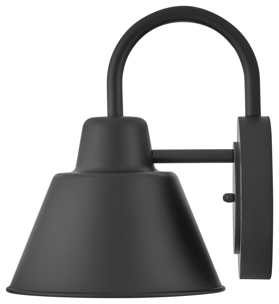 Lark Wes 10.5" Small Outdoor Gooseneck Barn Light, Black