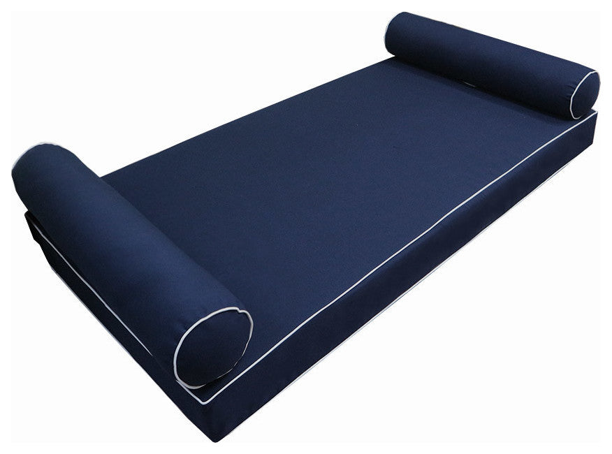 Style5 Twin Contrast Pipe Outdoor Mattress Bolster Slip Cover COMPLETE SET AD101