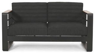 Neffs Outdoor Aluminum Loveseat with Water Resistant Cushions