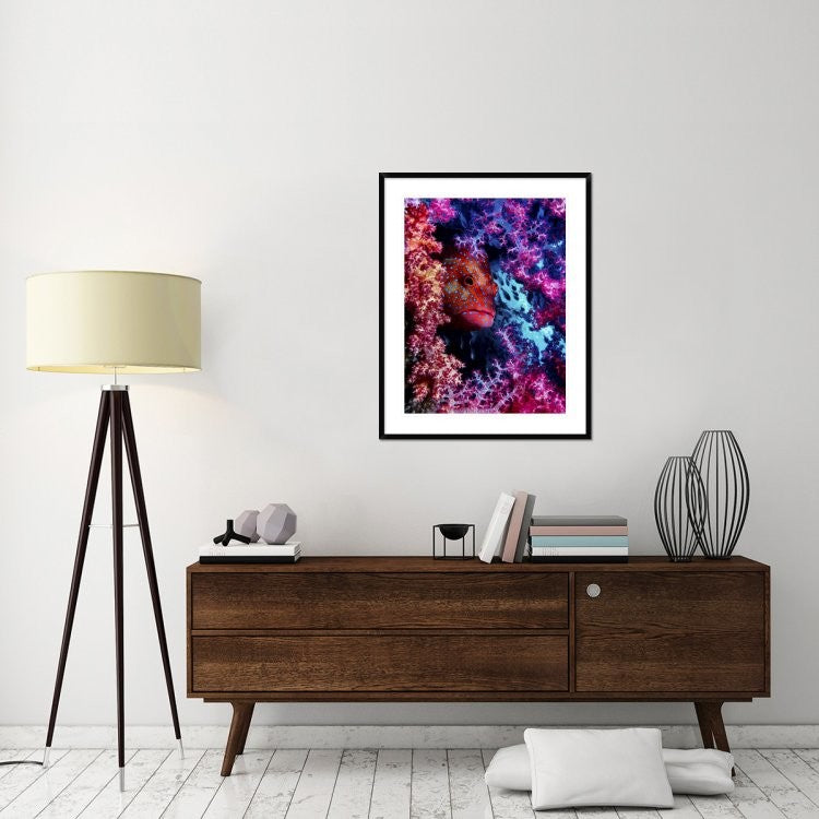 "Coral Hind" Framed Digital Print by Dani Barchana, 32x40"