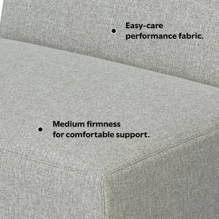 Rex Center Armless Sofa Module in Tightly Woven Performance Fabric