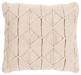 Migramah Pillow, Cream, 22"x22", Polyester Insert