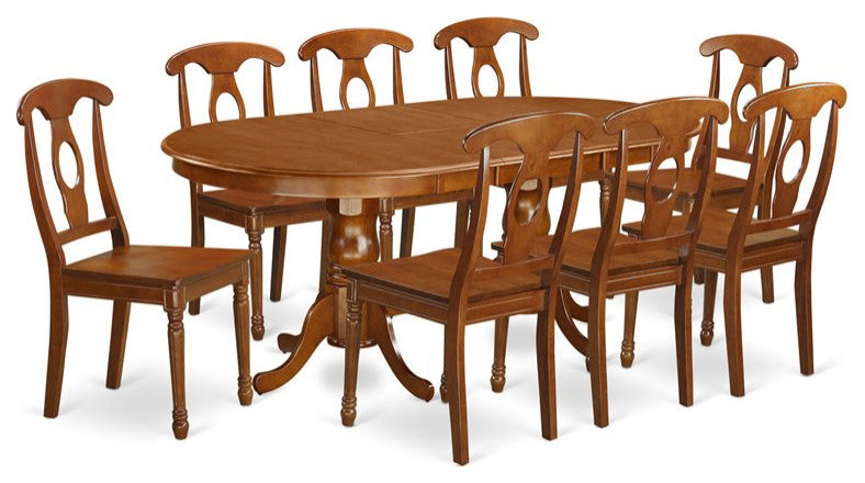 Plna9-Sbr-W, 9-Piece Dining Room Set, Dining Table and 8 Kitchen Dining Chairs