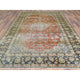 Apricot Color Worn Wool Hand Knotted Vintage Persian Kashan Rug 6'10" x 10'6"