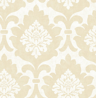Osbourne Light Gold Damask Wallpaper