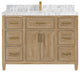 Santa Monica 48 Single Sink Bath Vanity in Whitewashed Teak 2" Carrara Marble