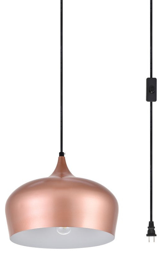 Nina 1-Light honey Gold Plug-In Pendant