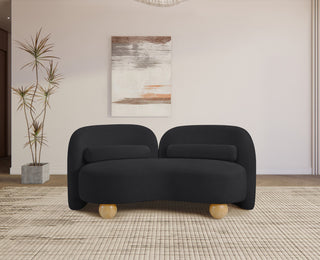 Daphne Upholstered Chair/Loveseat/Sofa, Black, Chenille Fabric, Loveseat