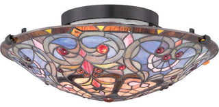 Quoizel TF1805SVB Two Light Flush Mount Carroll Vintage Bronze