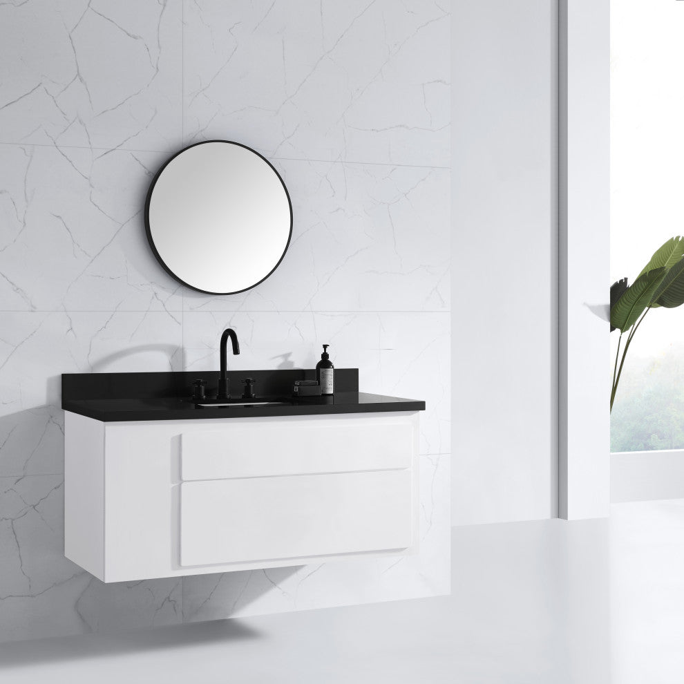 Avanity Avon 24" Mirror, Matte Black