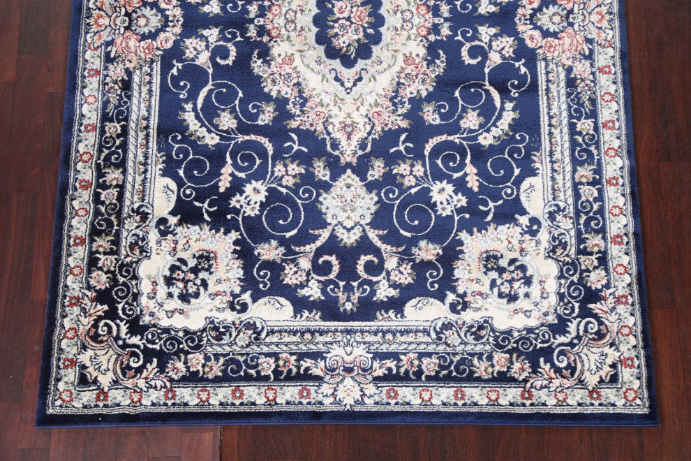 Blue Floral Medallion Transitional Turkish Rug Oriental Carpet 5x8