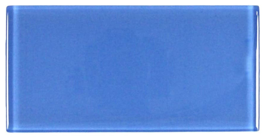 Glass Subway Tile, Azure, Sample Swatch