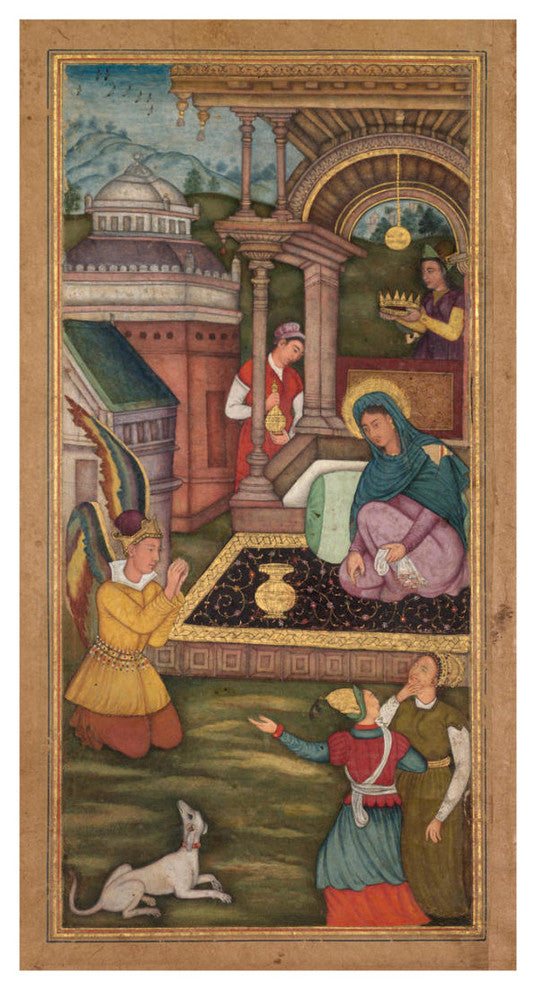 "The Annunciation, 1602-1604" Print by Allahbad, early 17th century, 18"x32"
