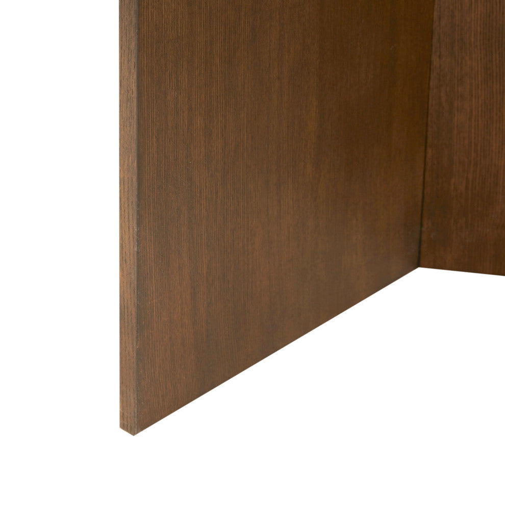 Martha Stewart Sadie Mid-Century Round Wood Coffee Table, Brown