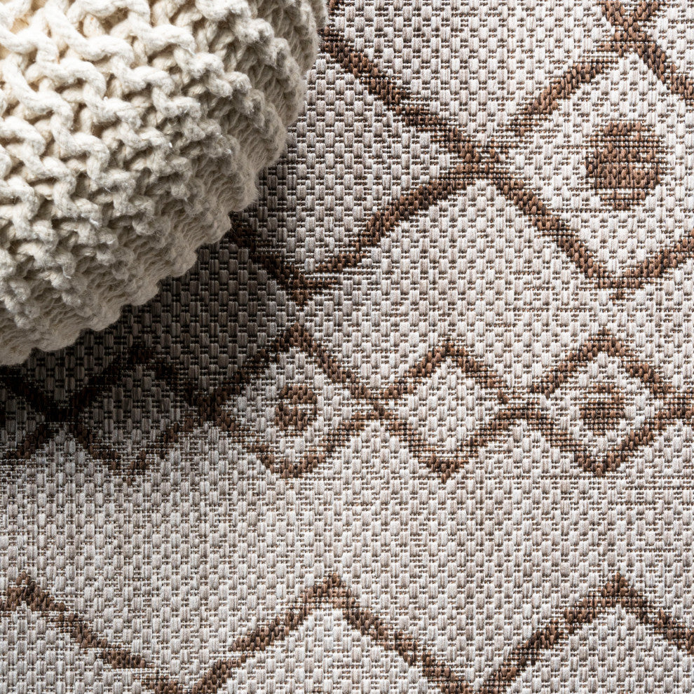 Nokat Tribal Bohemian Indoor/Outdoor Beige/Brown 2 ft. x 8 ft. Runner Rug
