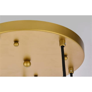 Living District Eclipse 5-Light Metal & Glass Pendant in Brass/Frosted White