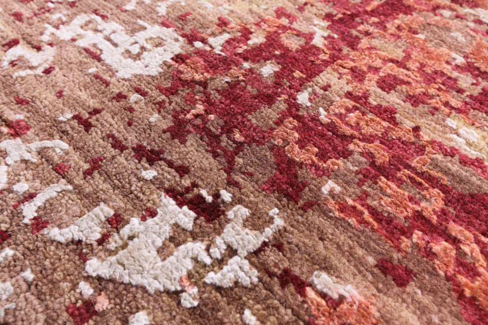 8' 9" X 11' 9" Wool & Silk Abstract Handmade Rug - Q13072