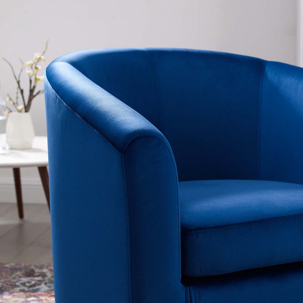 Armchair Accent Chair, Velvet, Blue Navy, Modern, Living Lounge Hospitality