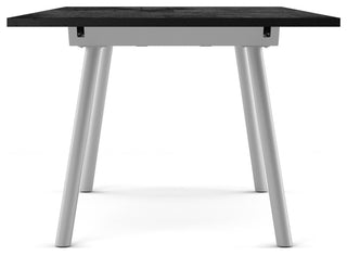Amisco Faber Extendable Dining Table, Basalt Tfl / Silver Grey Metal
