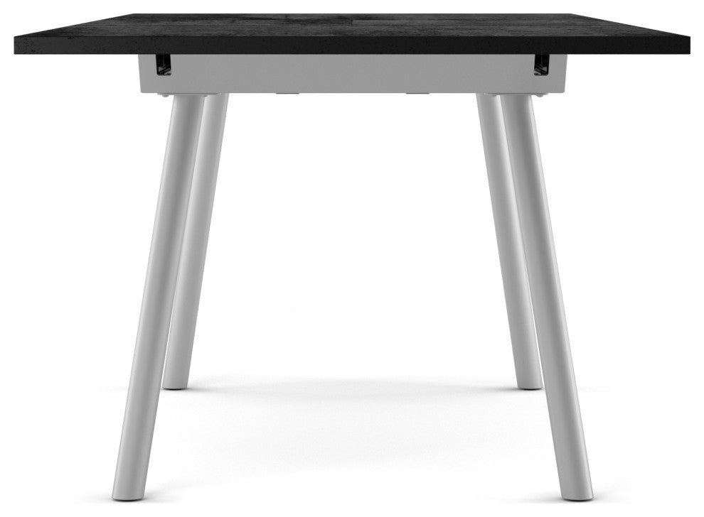 Amisco Faber Extendable Dining Table, Basalt Tfl / Silver Grey Metal