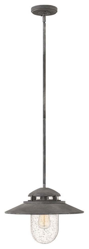 Hinkley Atwell Medium Hanging Lantern, Aged Zinc