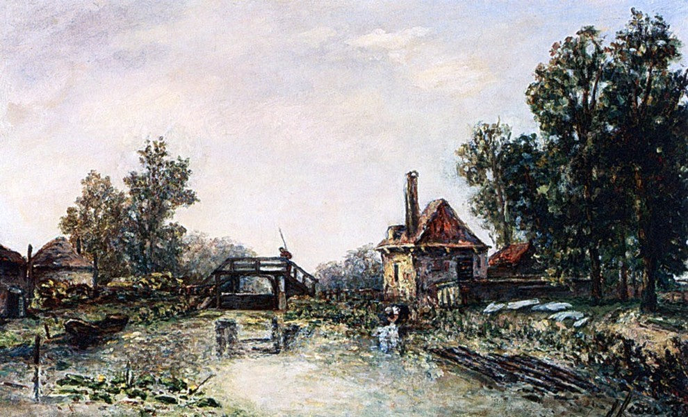Josephine Fesser A Washerwoman by a Water-Mill Gallery Wrapped Canvas Print
