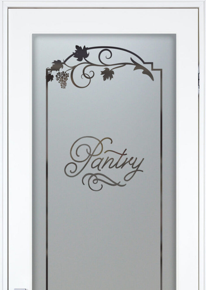Pantry Door - Grape Ivy Melany - Primed - 24" x 96" - Knob on Right - Push Open