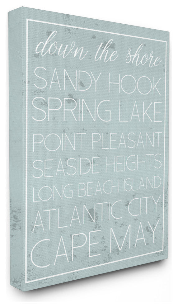 Down The Jersey Shore List, 30"x40", Stretched Canvas Wall Art