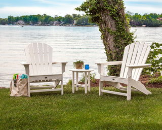 Yacht Club Shellback 3-Piece Adirondack Set, Classic White