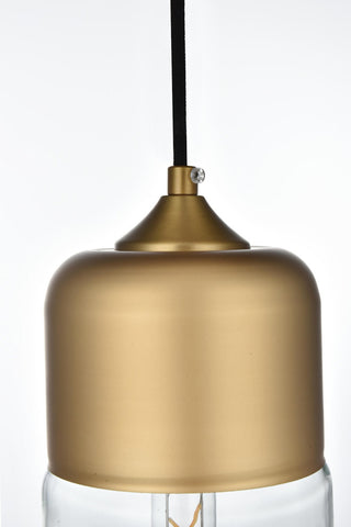 Elegant Lighting LD2240 Ashwell 5"W Mini Pendant - Satin Gold