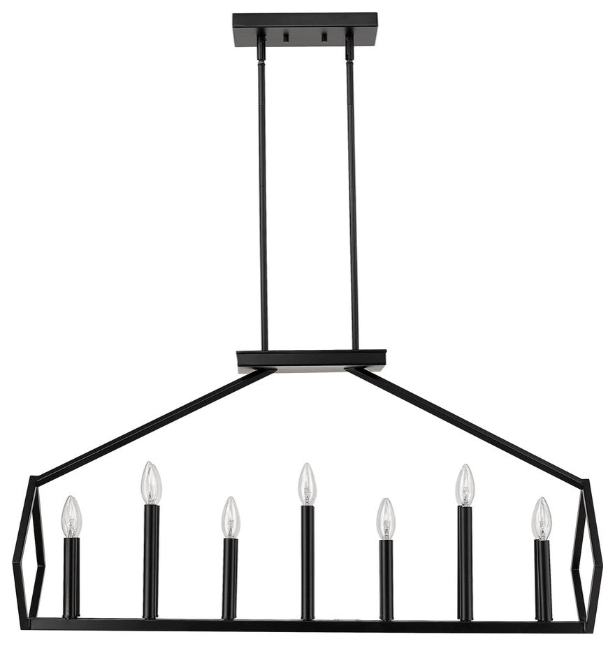 Luca 14-Light Matte Black Island Pendant