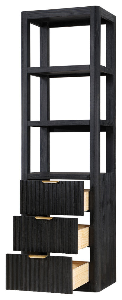 Cadiz Storage Cabinet for Bathroom, Kitchen and Living Room, Fir Wood Black, 22in.