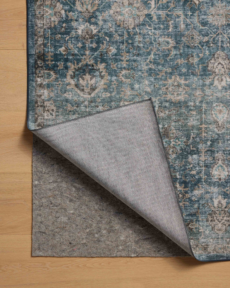 Loloi Washable Anniston Lagoon/Natural Rug, 2'6"x12'