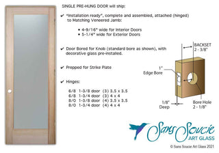 Interior Doors - Cherry Tree Frosted Glass Design - 28" x 80" - CUSTOMIZE...