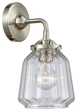 Chatham 1-Light Sconce, Brushed Satin Nickel, Clear