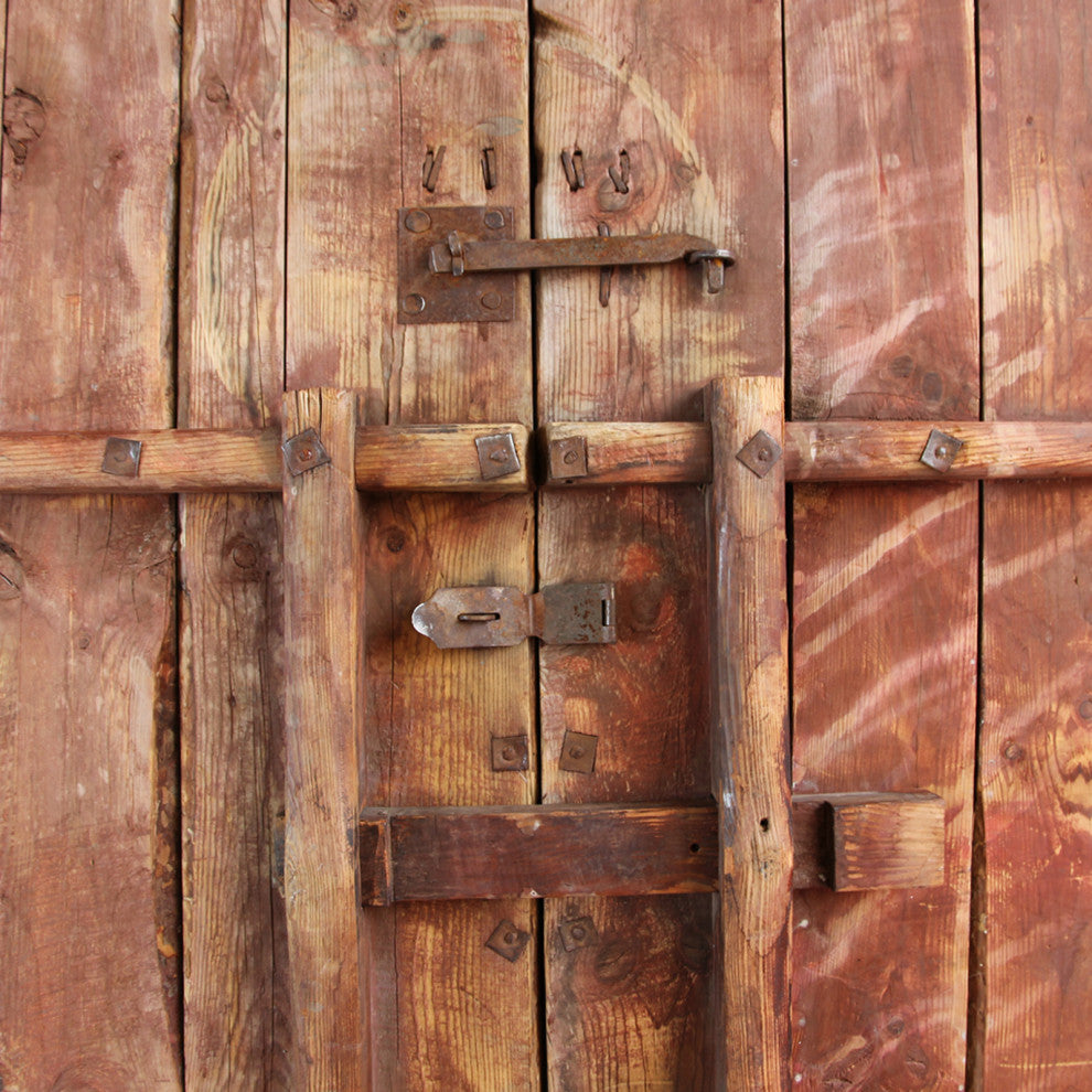 Consigned Vintage Chinese Wood & Iron Door