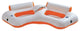 85" Orange and White "Riverland" Inflatable Two Person Swimming Pool Sofa