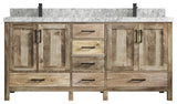 Malibu Mango 72 Double Sink Bath Vanity in Natural 2" Carrara Marble