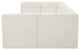 Relax Velvet Upholstered 6-Piece U-Shaped Modular Sectional, Cream