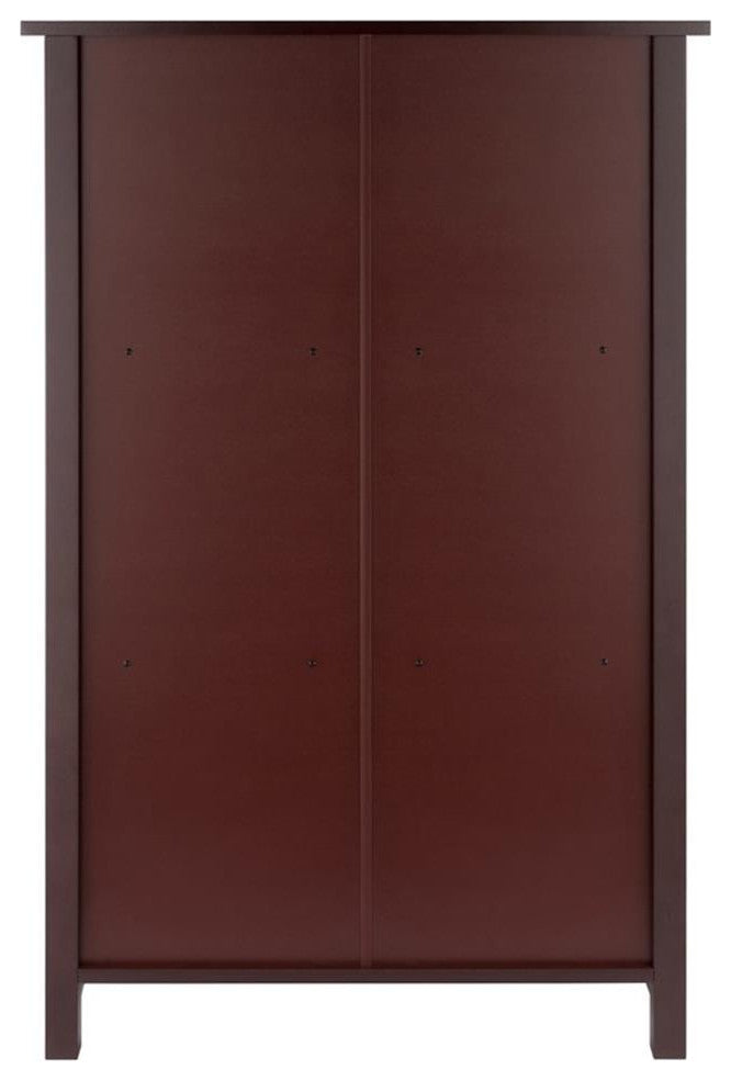 Milan 6-PieceStorage Shelf With 5 Foldable Woven Baskets, Walnut