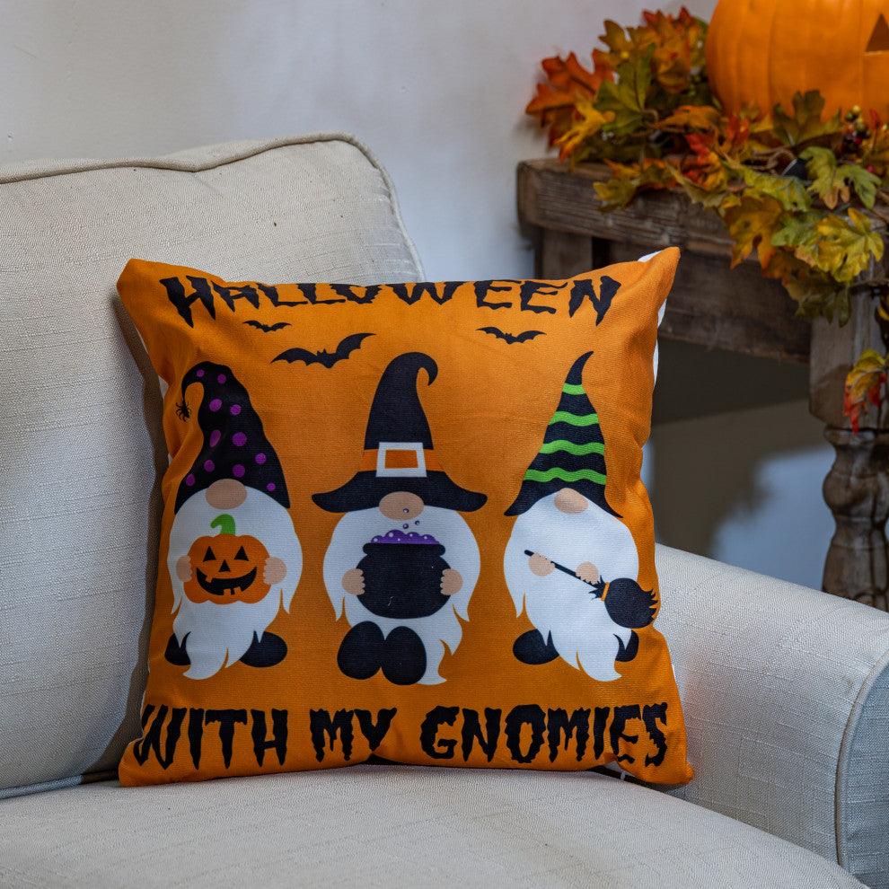 Set of 2, 16" Fabric Halloween Gnome Pillow