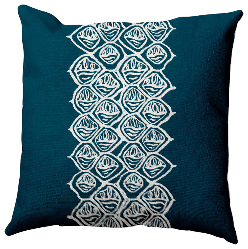Cowry Stack Pillow, Blue, 16"x16", Blue, 26"x26"